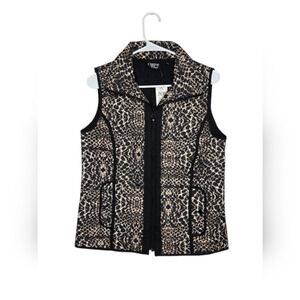 NWT Leopard Print Full Zip Lightweight Quilted Vest Womens Size Medium Outdoors